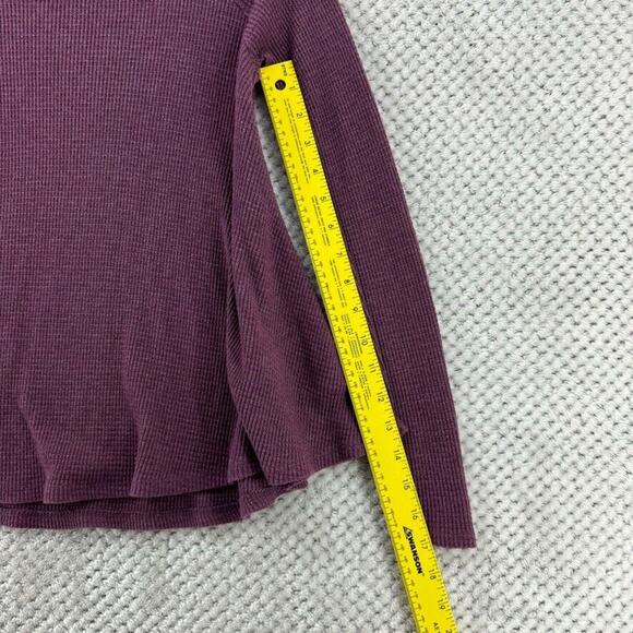 We The Free Top Womens XS Plum Waffle Knit Thermal Long Sleeves Crew Neck A-Line - Picture 6 of 8
